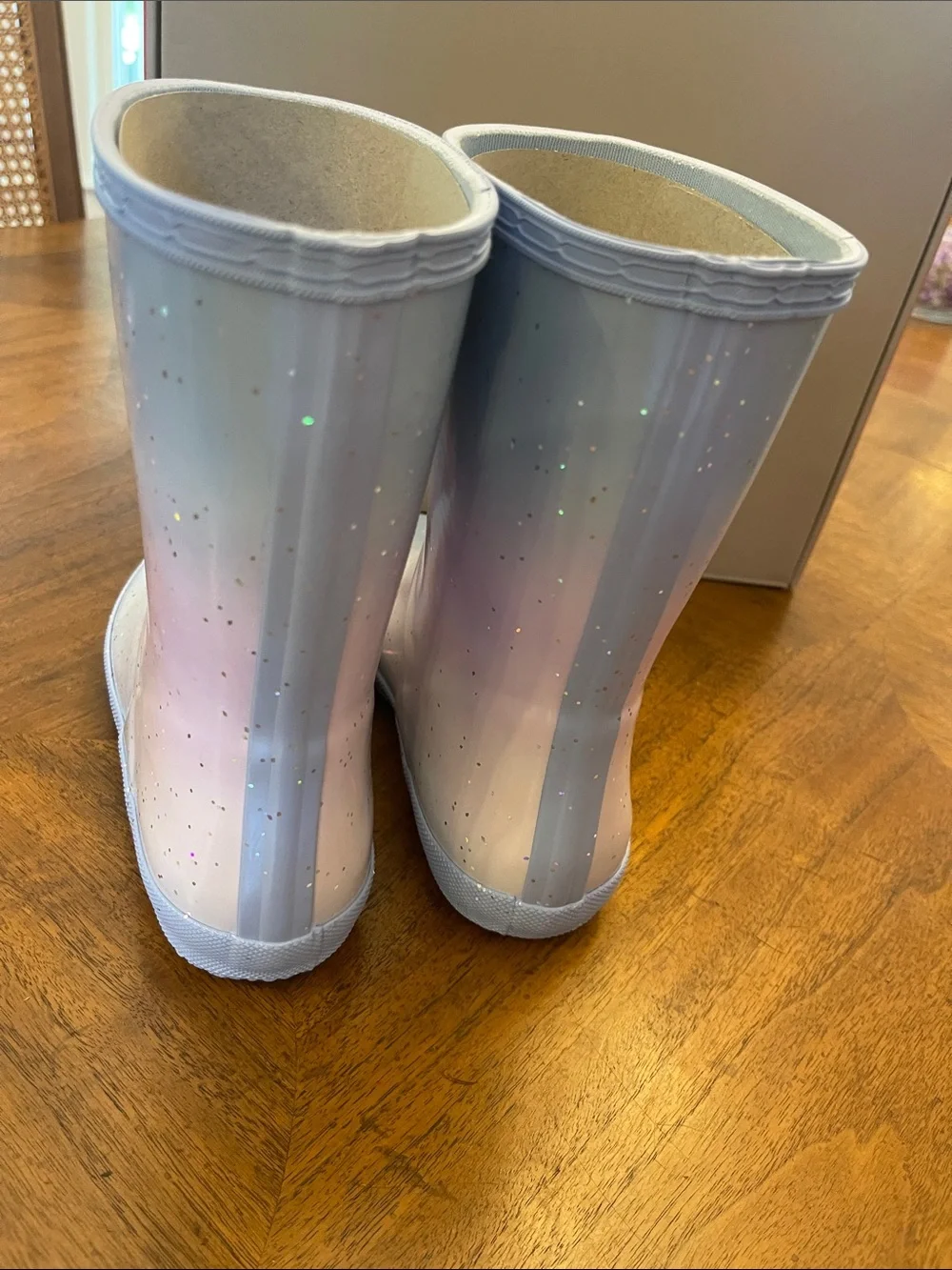 Hunter Kids Pastel Blue-Pink Glitter Ombre Rain Boots